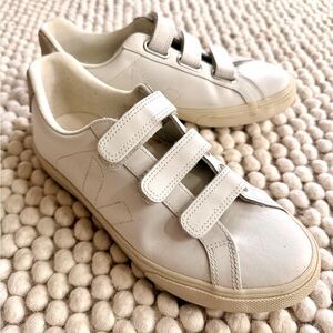 Veja White Velcro Sneakers